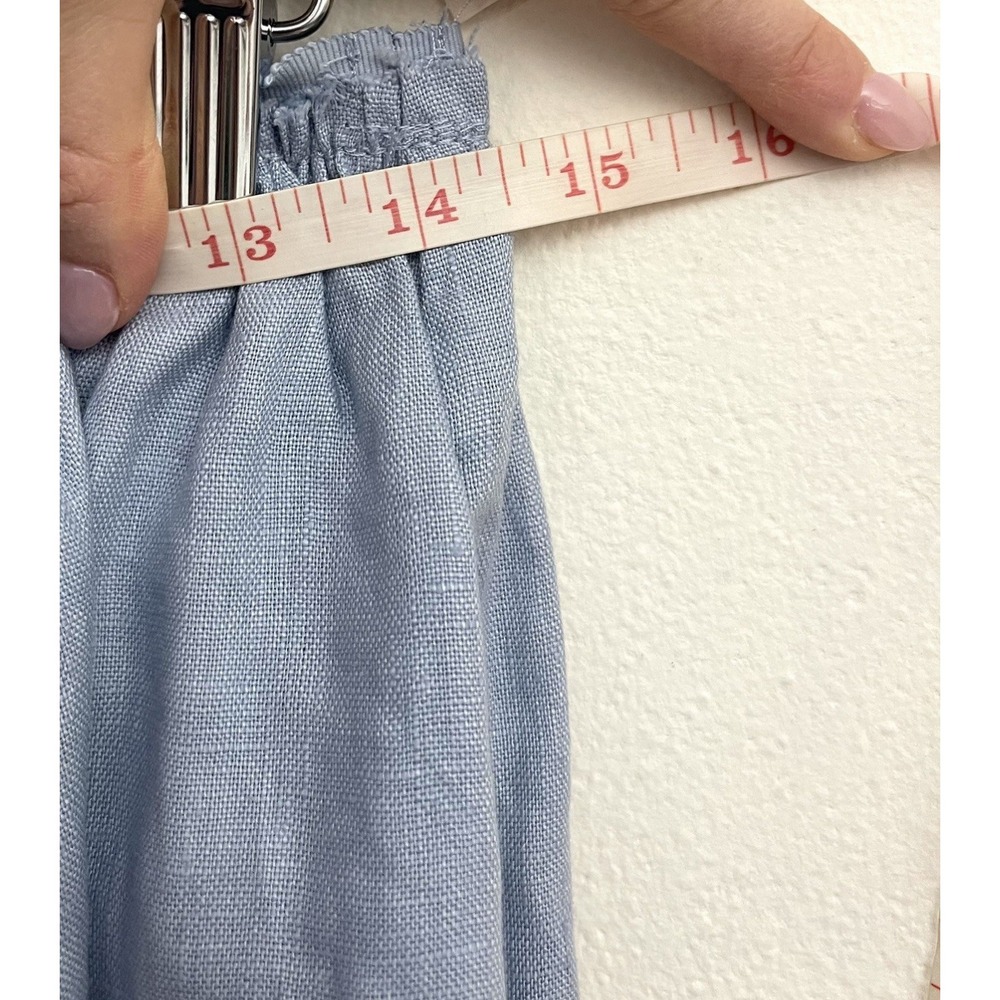 New! REFORMATION 100% Linen Elastic Waist Mini Circle Skirt Light Blue 6 - Picture 11 of 12